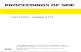PROCEEDINGS OF SPIE · PROCEEDINGS OF SPIE Volume 8173 Proceedings of SPIE, 0277-786X, v. 8173 SPIE is an international society advancing an interdisciplinary approach to the science