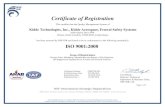 Certificate of Registration · Kidde Technologies, Inc., Kidde Aerospace, Fenwal Safety Systems 4200 Airport Drive NW Wilson, North Carolina, 27896-8630, United States has been assessed