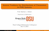 Inverse Problems for Distributions of Parameters in PDE ...sites.science.oregonstate.edu/~gibsonn/Reed2010.pdfNov 4, 2010 Prof. Gibson (OSU) Inverse Problems for Distributions Reed