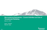 Biomonitoring Equivalents Current Activities and Use of ToxicokineticModeling · 2017. 11. 17. · Biomonitoring Equivalents –Current Activities and Use of ToxicokineticModeling