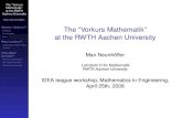 The ``Vorkurs Mathematik'' at the RWTH Aachen UniversityMax.Neunhoeffer/Publications/pdf/london06.final.pdfThe Vorkurs Mathematik takes place in the last few weeks before the ﬁrst
