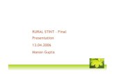 Rural Stint - Manan Gupta · 2013. 2. 27. · Manan Gupta . Presentation Structure ! Current condition of rural women ! Issues faced ! Samooh - Government supported model of rural