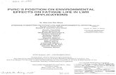 PVRC'S POSITION ON ENVIRONMENTAL EFFECTS ON ...PVRC's Position on Environmental Effects on Fatigue Life in LWR Applications W. Alan Van Der SluysI 1.0 Introduction The rules and requirements