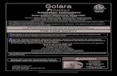 Solara - A-Plus Air · 2019. 1. 20. · current CSA C22.1 Canadian Electrical Code or with the national Electrical Code; ANSI/NFPA 70-1987 when installed in the United States. In