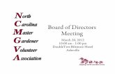 Board of Directors Meeting - NCEMGVA - HOME Meetings...• 2012 Conference Update • Future Conferences Conference Reports • 2012 Conference Update • Future Conferences 2013 Membership