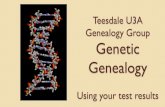 Genetic Genealogy The Background Science Genealogy - using... · 2018. 5. 20. · Genetic Genealogy – Using your test results Genetic Structure of Europeans: A View from the North–East
