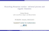 Branching Brownian motion: extremal process and ergodic … · 2013. 5. 6. · Plan 1 BBM 2 Maximum of BBM 3 The Lalley-Sellke conjecture 4 The extremal process of BBM 5 Ergodic theorems