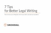 7 tips for writing better court submissions - Smokeball · 2019. 2. 15. · IMPORTANCE OF THIS TOPIC •Kuzmin v.Thermaflo, Inc., Nos. 2:07-cv-00554-TJW, 2:08-cv-0031-TJW-CE, 2009