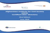 Afghanistan Institute for Civil Society (AICS) Certiﬁed ...orcd.org.af/Resources/Certified-CSOs-Directory-2nd-Edition-English.pdfCertiﬁed CSOs’ Directory June, 2018 (2nd Edition)