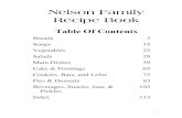 Nelson Family Recipe BookBook... · 2013. 3. 25. · Nelson Family Recipe Book Table Of Contents Breads 3 Soups 15 Vegetables 23 Salads 29 Main Dishes 39 Cake & Frostings 65 Cookies,