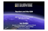 Tourism and the G20 · Source: United Nations World Tourism Organisation, Tourism Highlights 2009 edition. • 25 million international arrivals in 1950 to an estimated 806 million