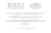 SUPPLEMENTAL BUDGET REQUESTS FY 2020-21 AND FY …supplemental budget requests fy 2020-21 and fy 2019-20 . department of health care policy and financing . jbc working document - subject