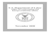 U.S. Department of Labor · 2020. 11. 3. · Joe Wheeler, Deputy Assistant ... Deputy Assistant Secretary Intergovernmental (non-career) • John Patrick Walsh, Chief of Staff (non-career)
