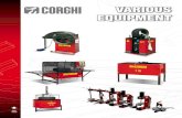 VARIOUS EQUIPMENT - CORGHI · 2019. 10. 18. · It features pneumatic closing system and is suitable for the repair of air chambers and light tyres (sidewalls). It includes a timer