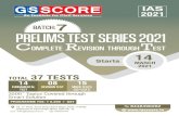 PRELIMS TEST SERIES 2021 CRT BATCH 7 · TEST SERIES 2021 3 PRELIMS TEST SERIES - COMMON REVISION TEST PTTS2021-CRT-B7 FAQ! What is this program all about?! PRELIMS CRT 2021 is designed