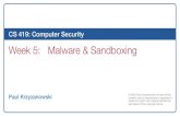 Week 5: Malware & Sandboxing - Rutgers Universitypxk/419/notes/pdf/05-malware-slides.pdf · A notorious hacking group known as Platinum, for once deserving of the "advanced" in the