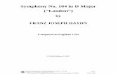 Symphony No. 104 in D Major (“London”)...by. (“London”) FRANZ JOSEPH HAYDN. Composed in England 1795. CCARH Edition © 2007. 2007 Center for Computer Assisted Research in the