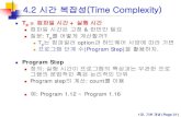 4.2 시간 복잡성(Time Complexity) - KOCWcontents.kocw.net/KOCW/document/2015/yeungnam/... · 2016. 9. 9. · 4.2 시간 복잡성(Time Complexity) . T. p = 컴파일 시간 +