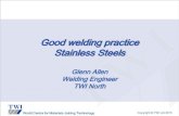 Good welding practice Stainless Steels - TWI...hard martensitic formation ). Preheating will reduce the HAZ cooling rate, maintain the weld metal above the ductile -brittle transition