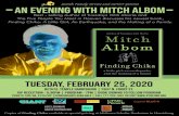 Jewish Family Service and GIANT present AN EVENING WITH … · AN EVENING WITH MITCH ALBOM Jewish Family Service and GIANT present Best - selling author of Tuesdays With Morrie and
