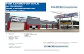 FOR LEASE/FOR SALE AUTO REPAIR · 2018. 10. 9. · 210-499-4242 ext 201 Jbd@dukecres.com 2280 SF 4 Bays Under vehicle service pit (former Jiffy Lube) Price: For Lease $2550.00 NNN