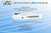 JA34-BT1 Universal Radio Adapter With Bluetooth · 2019. 9. 23. · Rev B Page i JA34-BT1 . Universal Radio Adapter . With Bluetooth ® Installation and Operating Manual . Rev D .