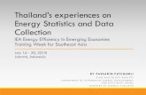 Thailand’s experiences on Energy Statistics and Data Collection · 2019. 11. 29. · Thailand’s experiences on Energy Statistics and Data Collection IEA Energy Efficiency in Emerging