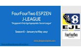 FourFourTwo ESPZEN J-LEAGUEFourFourTwo ESPZEN J-LEAGUE ’Singapore’s Only Age Appropriate Soccer League’ Season 6–January t0 May 2017  Please note all league …