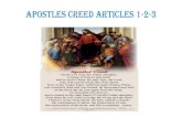 APOSTLES CREED ARTICLES 1-2-3 · 2020. 2. 25. · profess in the first article of our Creed. BELIEF •To believe means to accept with our minds what someone tells us is true. We
