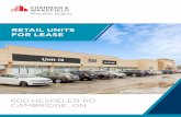 RETAIL UNITS FOR LEASE - cushwakewr.com€¦ · 2020-04-21  · Mastermind, Graton-Fraser, BMO, and Health Planet. LEASE PRICE $22.00 PSF Net TMI $12.34 PSF (2020) 00 HESPELER RD