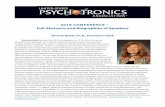 2018 CONFERENCE – Full Abstracts and Biographies of Speakers · 2019. 3. 13. · 1 US PSYCHOTRONICS ASSOCIATION 40TH ANNUAL CONFERENCE, JULY 2018, SPEAKERS & PRESENTATIONS – 2018