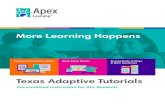 More Learning Happens · 2019. 6. 26. · Apex Learning 1215 Fourth Ave., Suite 1500 Seattle, WA 98161 Phone: (206) 381-5600 Fax: (206) 381-5601 using Tutorials Student Scores on