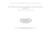 On Deterministic feature-based Surface Analysis · This thesis focuses on identification and analysis of deterministic features from multiple surfaces based on visual and statistical
