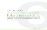 Assessment Highlights Mathematics - Alberta Education · 2018. 10. 25. · This document contains assessment highlights from the 2018 Grade 6 Mathematics Achievement Test. Assessment