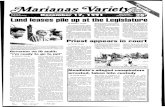 Vol. 20 No. 79 ; ' A A B M ©1991 Marianos Variety ’ v e c e i n ......©1991 Marianos Variety ’ v e c e i n « 1 M g Saipan, MP 96950 . Serving CNMI for 19 Years Land leases pile
