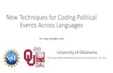 New Techniques for Coding Political Events Across Languages · Yan Liang (yliang@ou.edu) University of Oklahoma Yan Liang, Andrew Halterman, Khaled Jabr, Christan Grant, Jill Irvine.