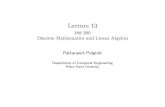 Lecture 13 - 188 200 Discrete Mathematics and Linear Algebra · 2015. 6. 10. · Lecture 13 188 200 Discrete Mathematics and Linear Algebra Pattarawit Polpinit Department of Computer