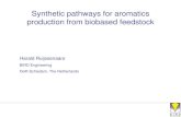Synthetic pathways for aromatics production from biobased … · 2010. 11. 3. · shikimate pathway C-source chorismate ED GAP PPP E4P DAHP L-phe prephenate Pyr PEP TCA p-coumarate