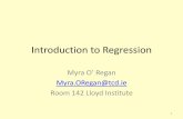 Introduction to Regression · 2016. 1. 25. · •Log(Y)=α+β*X+ε •A 1 unit increase in X is associated with β increase in log Y units •Log Y + β =10 :log +𝛽 ;= ∗10𝛽