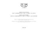 REGISTER OF ORDERS OF CHIVALRY REGISTRE DES ......REGISTER OF ORDERS OF CHIVALRY REGISTRE DES ORDRES DE CHEVALERIE Report of the International Commission for Orders of Chivalry Rapport