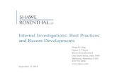 Internal Investigations: Best Practices and Recent Developments...Internal Investigations: Best Practices and Recent Developments Fiona W. Ong Parker E. Thoeni Shawe Rosenthal LLP