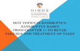 Hot Topics in Bankruptcy - The Hinds Law Group · 2018. 5. 10. · • In a chapter 11 bankruptcy case, the payment of pre-petition claims await the judicial approval (called “confirmation”)