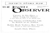THE .EWISH I VOLUME 4, NUMBER 7 FIFTY CENTS BS ERV ER.EWISH TISHRI 5728 I OCTOBER 1%7 VOLUME 4, NUMBER 7 FIFTY CENTS BS ERV ER Victory in Six Days - How Long for Peace? A New Plan