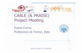 CABLE (& PRAISE) Project Meeting · 2006. 11. 3. · T5.1 Definition of evaluation criteria T0-T3 T5.2 Internal monitoring T0-T24 T5.3 External monitoring T128-T24 T5.4 Final evaluation