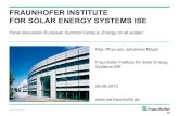 FRAUNHOFER INSTITUTE FOR SOLAR ENERGY SYSTEMS ISEesc.u-strasbg.fr/docs/2013/lectures/08-28/Mayer.pdf© Fraunhofer ISE Panel discussion European Summer Campus „Energy on all scales“