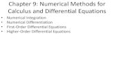 Calculus and Differential Equationscecs.wright.edu/~sthomas/matlabnoteschap09.pdfCalculus and Differential Equations • Numerical Integration • Numerical Differentiation • First-Order