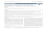 Functional connectivity and cognitive impairment in migraine ......with aura) and 14 sex and age matched health controls (HC), were enrolled. Aura included temporary visual or sensory