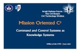 Mission Oriented C2 Command and Control Systems as ...Mission Oriented C2 Command and Control Systems as Knowledge Systems Office of the CTO June 2004 Israeli Defense Forces The C4I