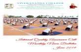 VIVEKANANDA COLLEGEvivekanandacollege.ac.in/wp-content/uploads/2019/07/June... · 2019. 7. 18. · Swami Vedananda gave blessings to all our Gurukula students and acharyas. In recognition