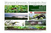 Western Panama: Tranquilo Bay · 2021. 1. 27. · encompassing the convergence of three distinct ecosystems. Tranquilo Bay is a birding paradise. As the orientation of Panama’s